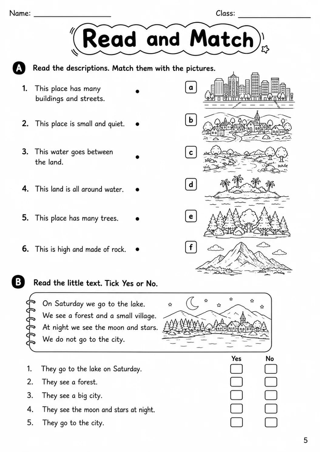 The World Around Us Movers Vocabulary Worksheet Pack page 7 printable worksheet preview