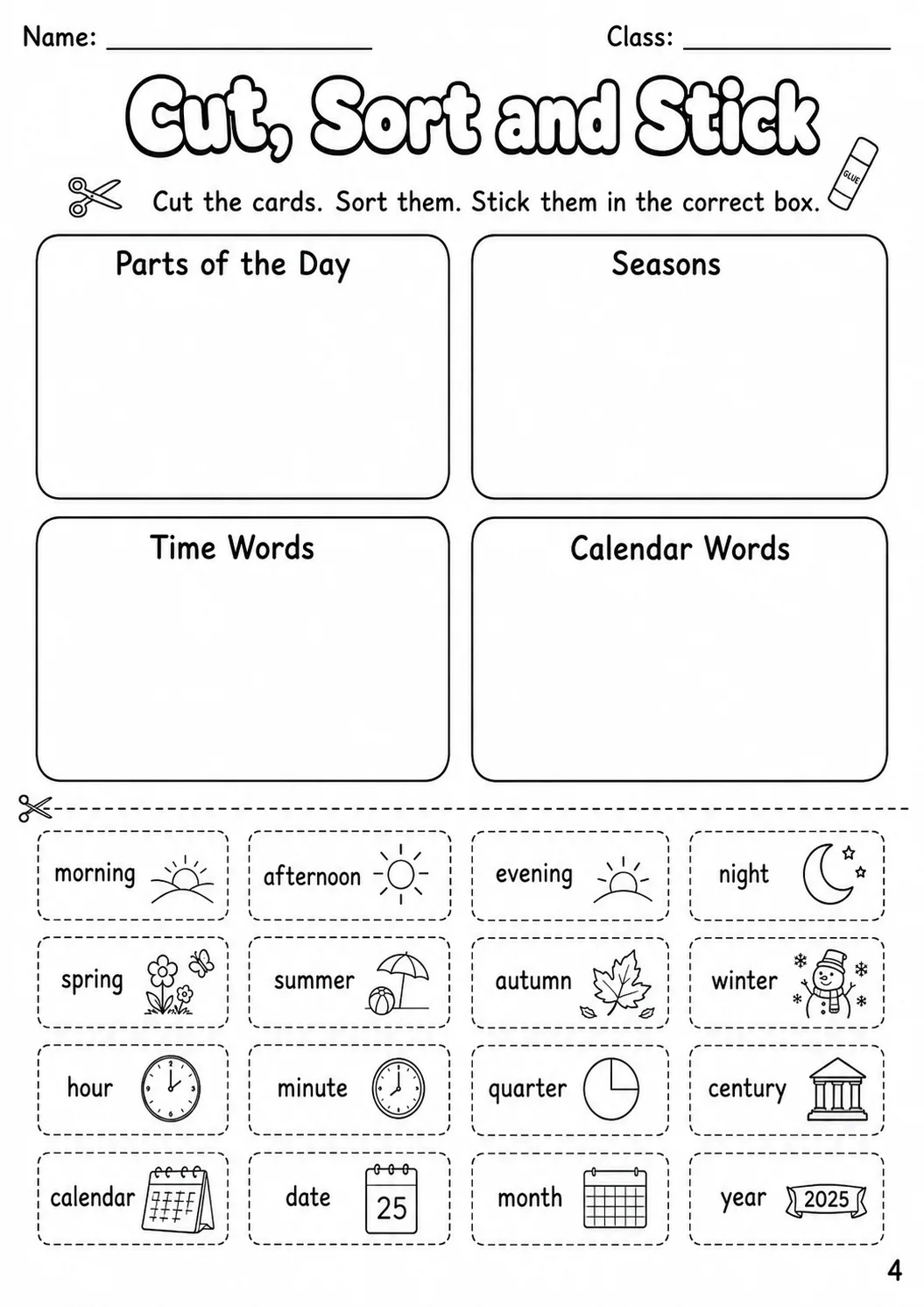 Time Flyers Vocabulary Worksheet Pack page 6 printable worksheet preview