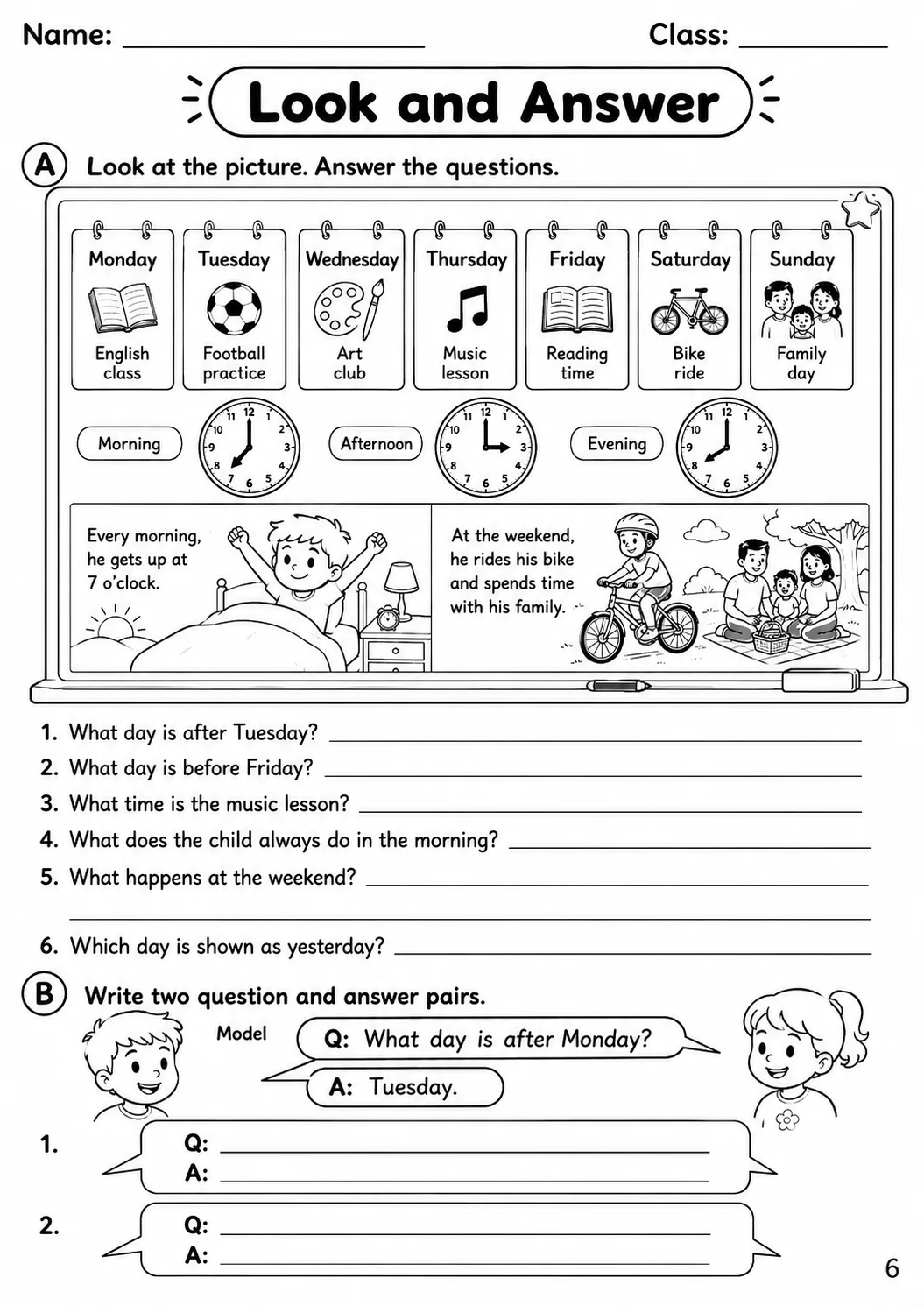 Time Movers Vocabulary Worksheet Pack page 8 printable worksheet preview