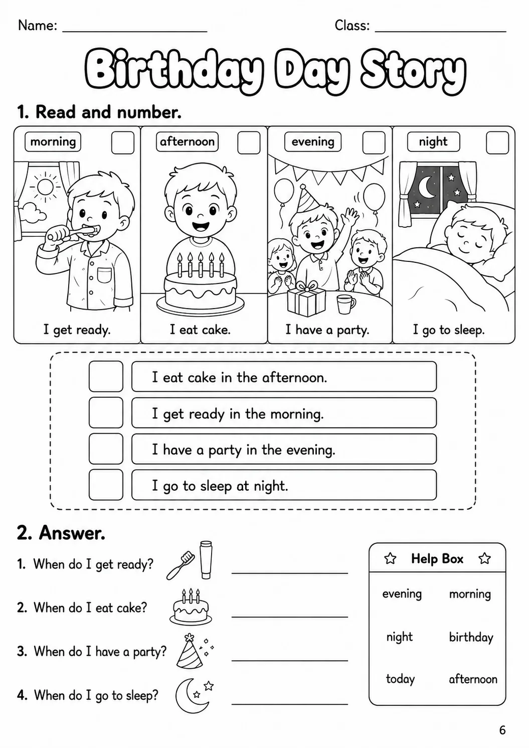 Time Starters Vocabulary Worksheet Pack page 8 printable worksheet preview