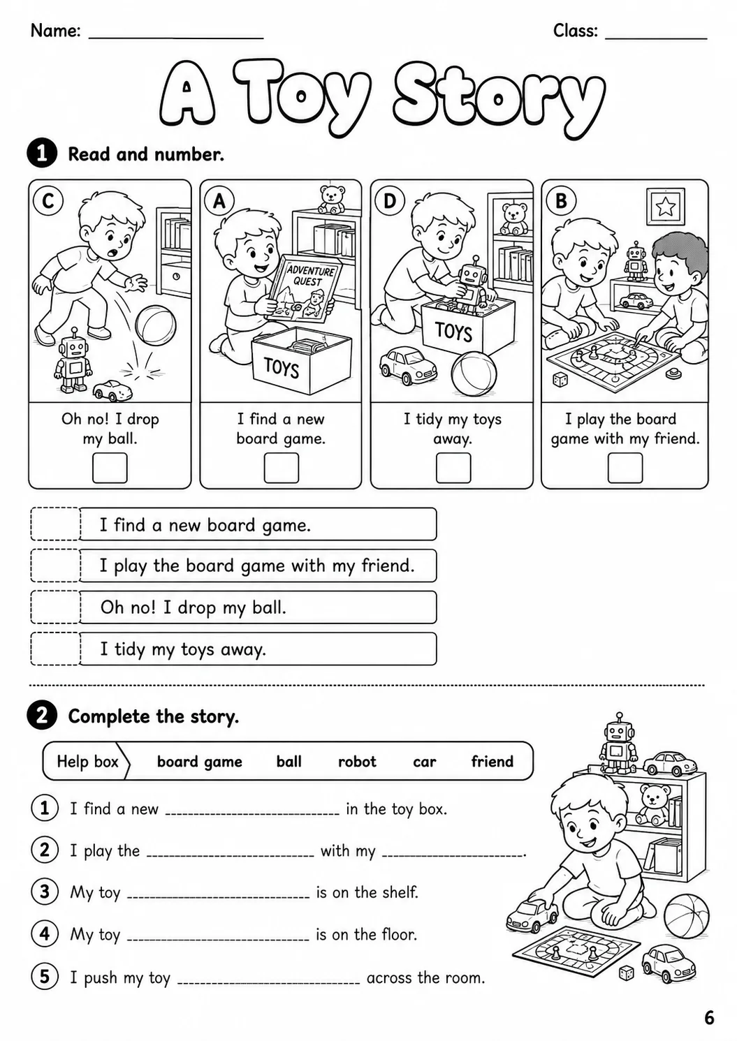 Toys Flyers Vocabulary Worksheet Pack page 8 printable worksheet preview