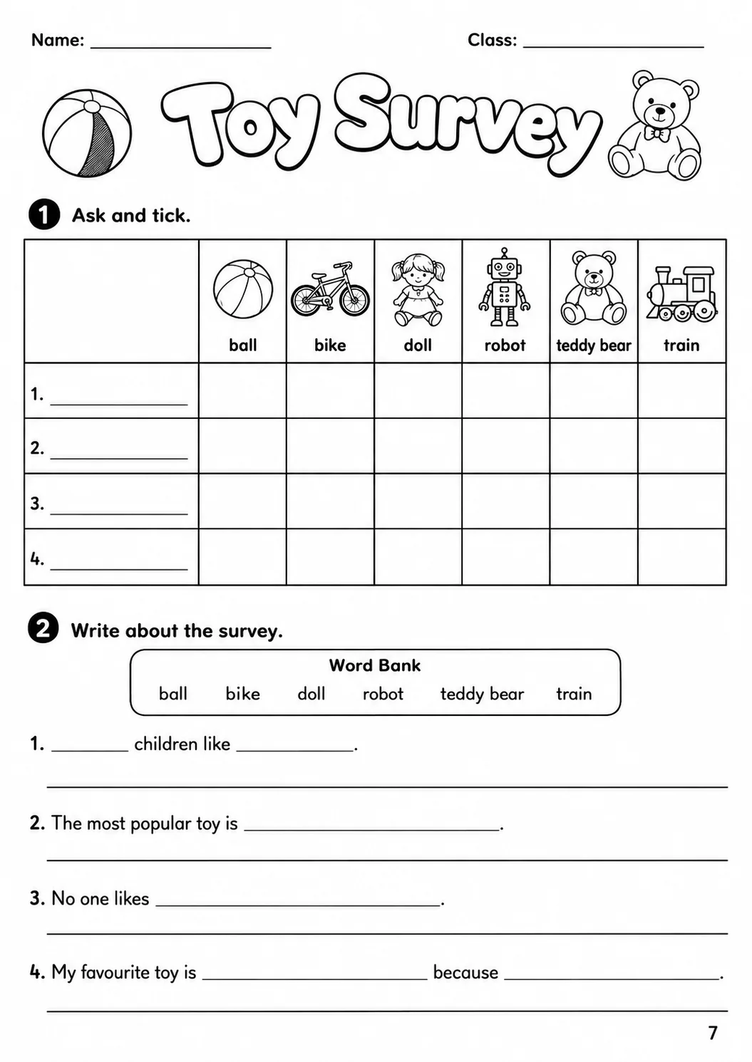 Toys Flyers Vocabulary Worksheet Pack page 9 printable worksheet preview