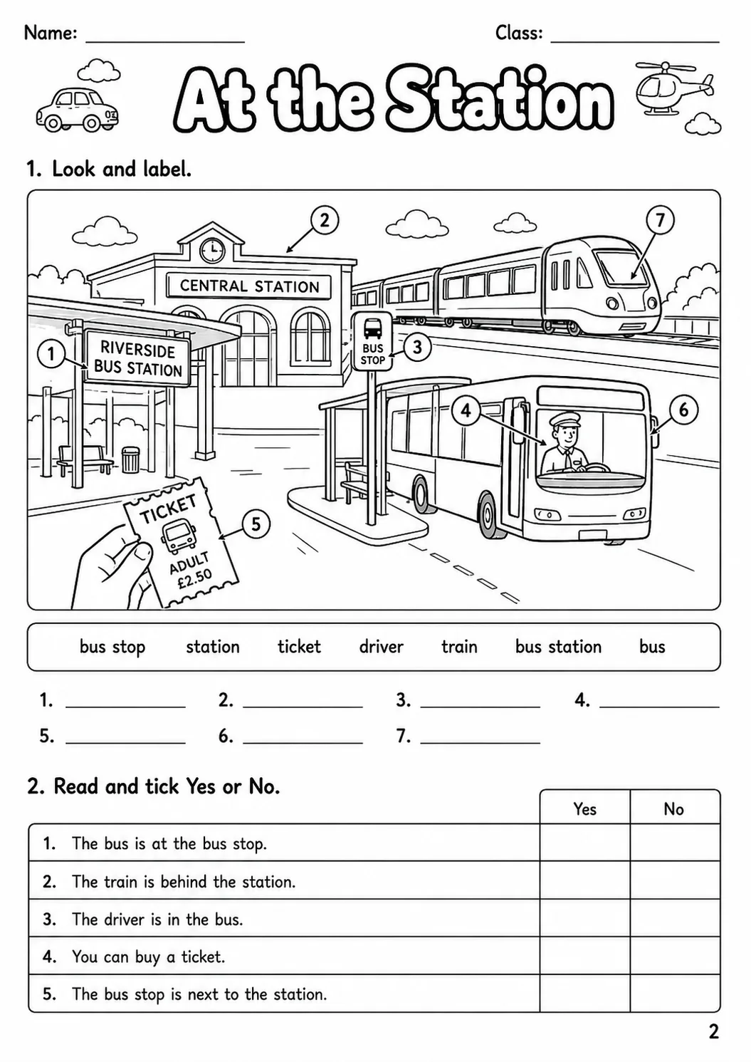 Transport Movers Vocabulary Worksheet Pack page 10 printable worksheet preview