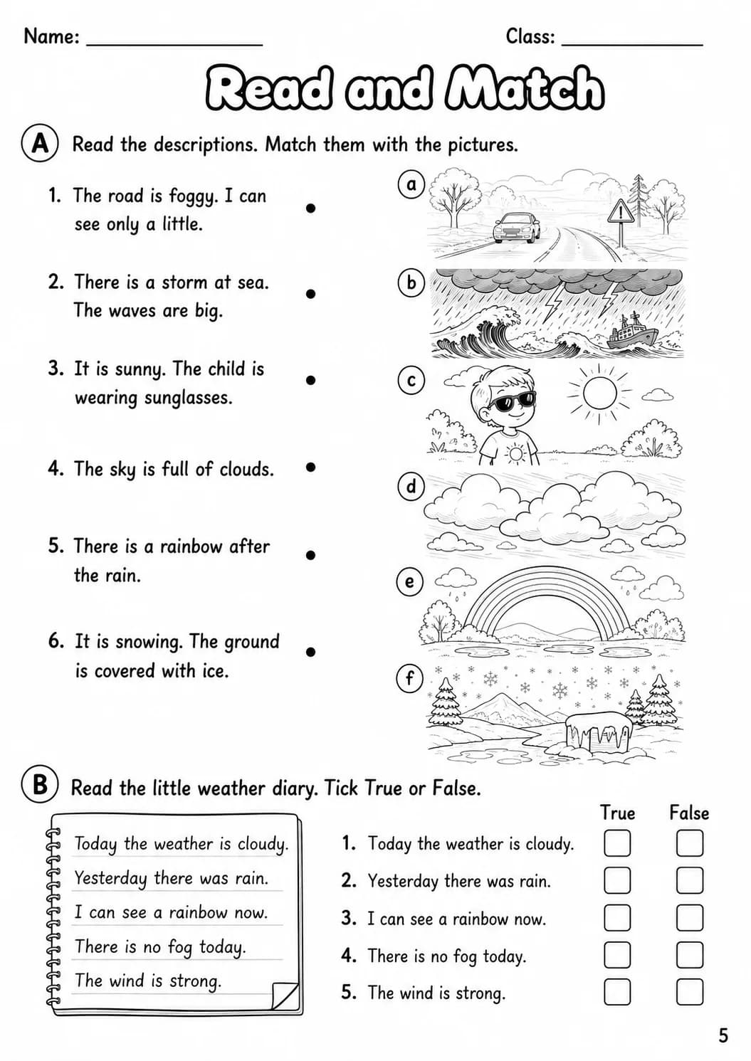 Weather Flyers Vocabulary Worksheet Pack page 7 printable worksheet preview