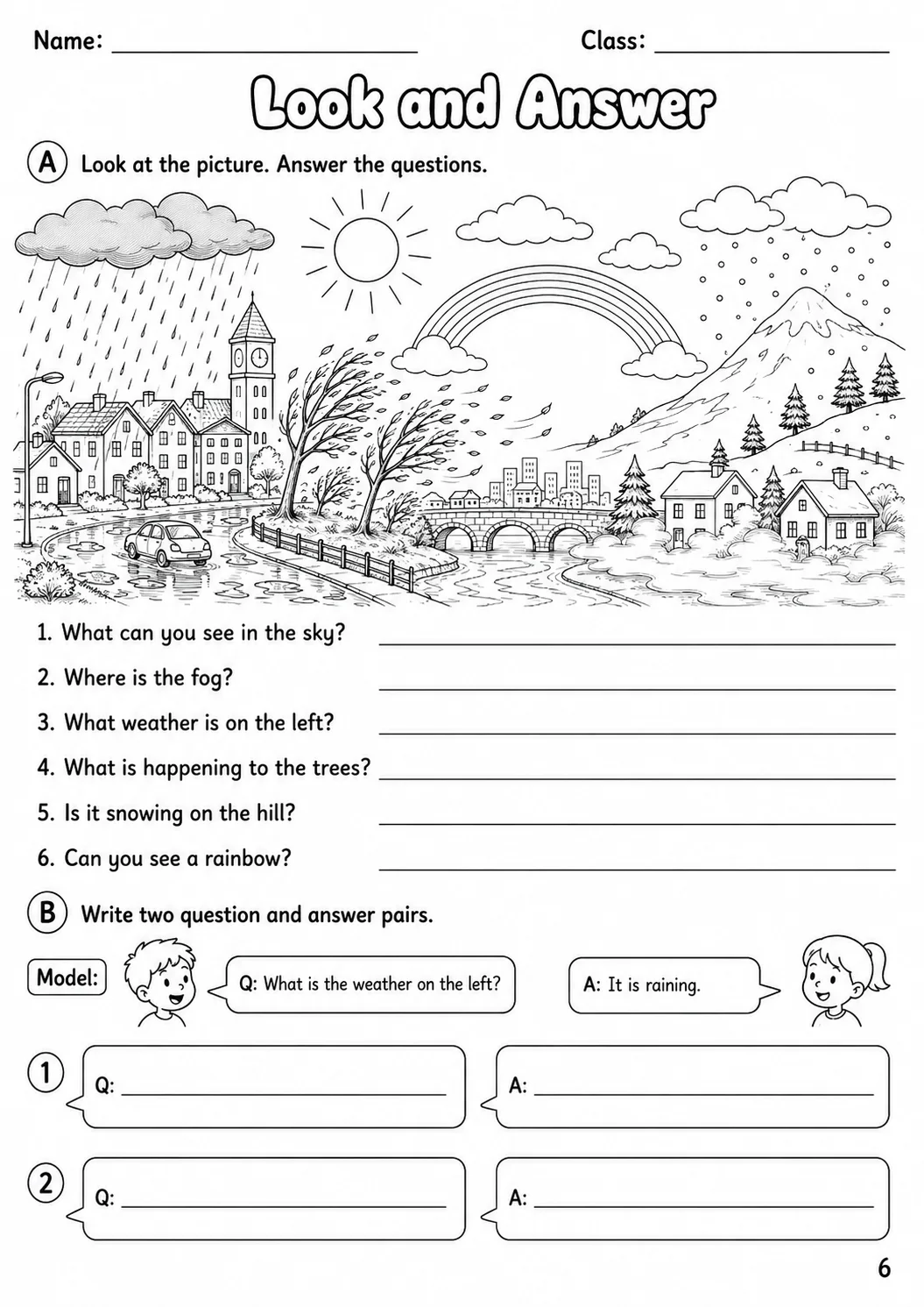 Weather Flyers Vocabulary Worksheet Pack page 8 printable worksheet preview