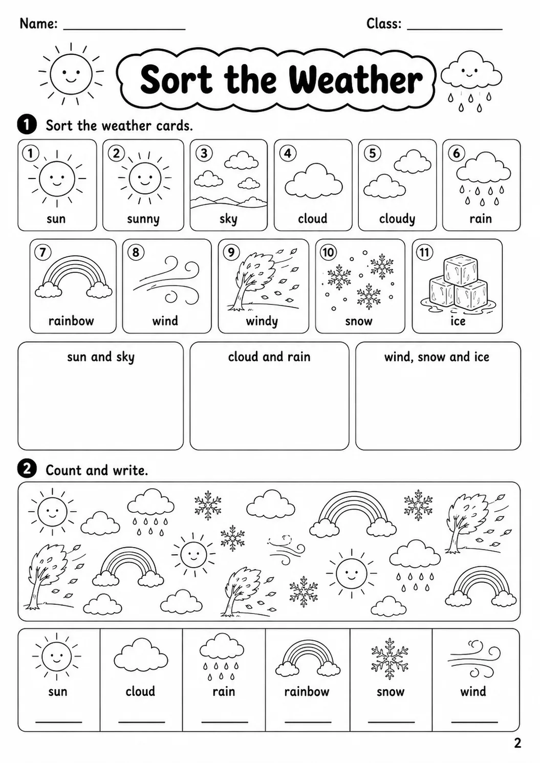Weather Movers Vocabulary Worksheet Pack page 4 printable worksheet preview