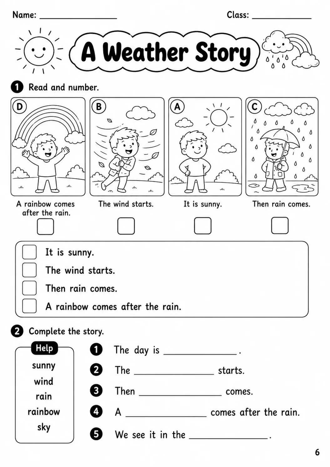 Weather Movers Vocabulary Worksheet Pack page 8 printable worksheet preview