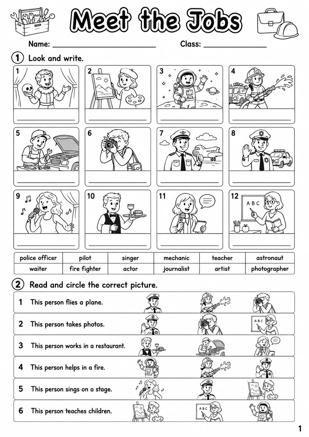 Work Flyers Vocabulary Worksheet Pack page 3 printable worksheet preview