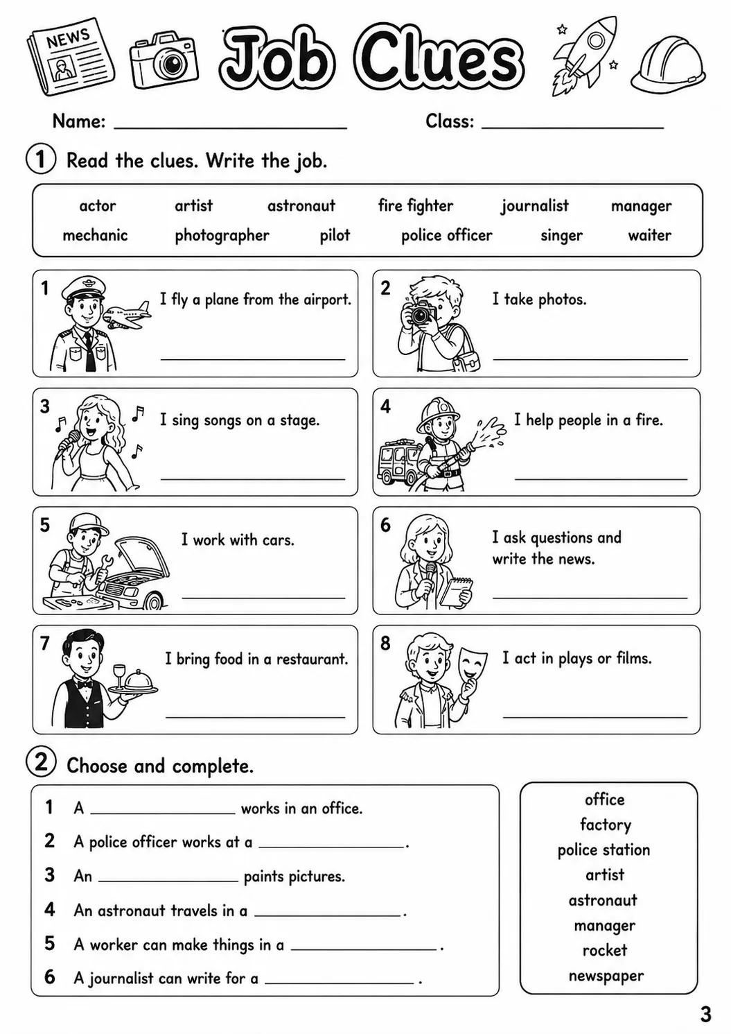 Work Flyers Vocabulary Worksheet Pack page 5 printable worksheet preview