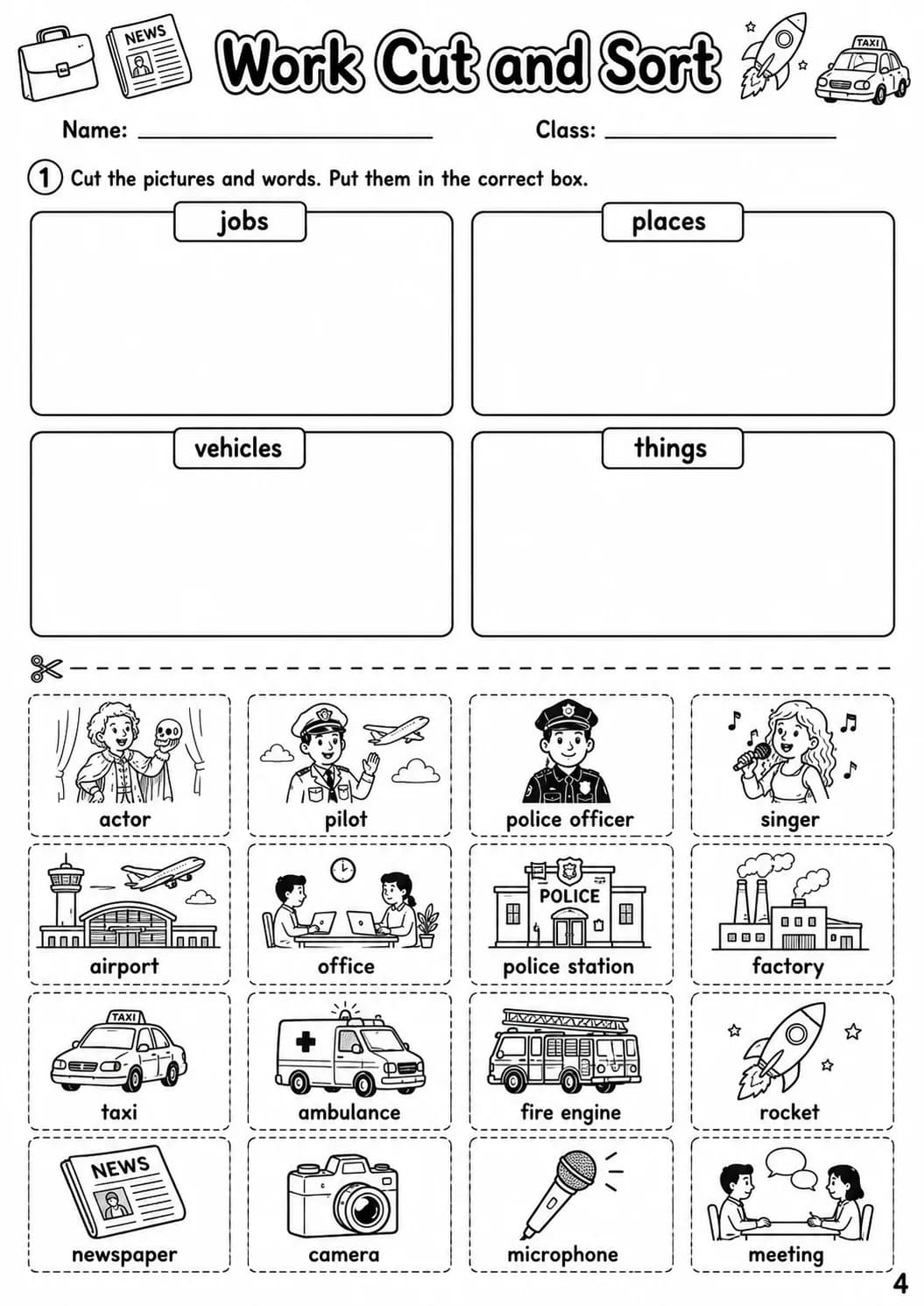 Work Flyers Vocabulary Worksheet Pack page 6 printable worksheet preview