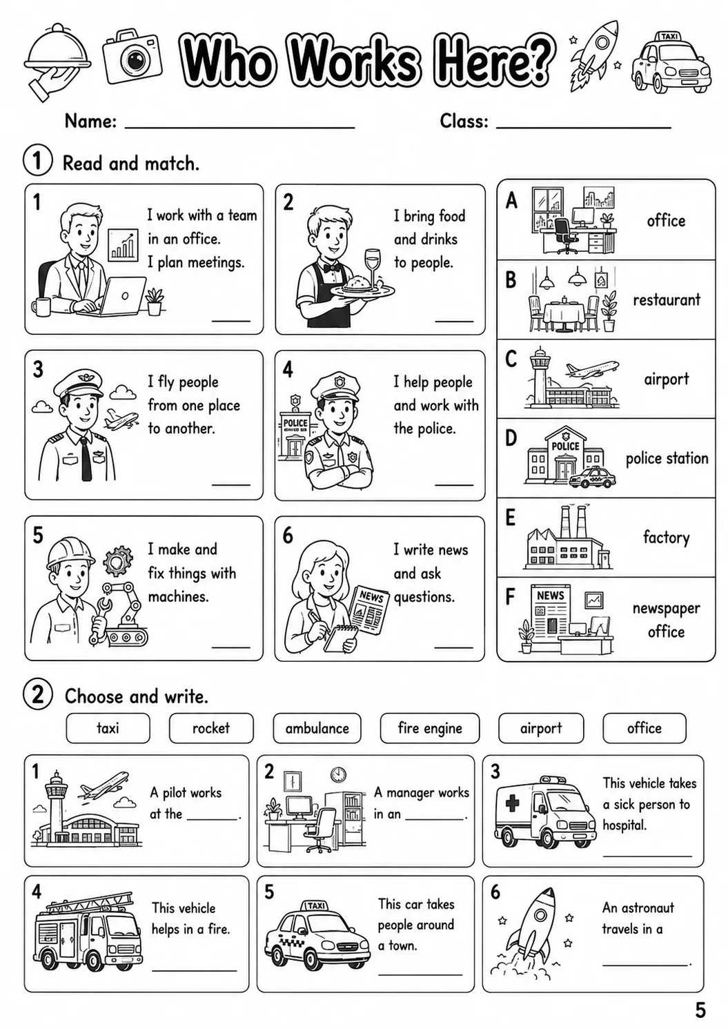 Work Flyers Vocabulary Worksheet Pack page 7 printable worksheet preview