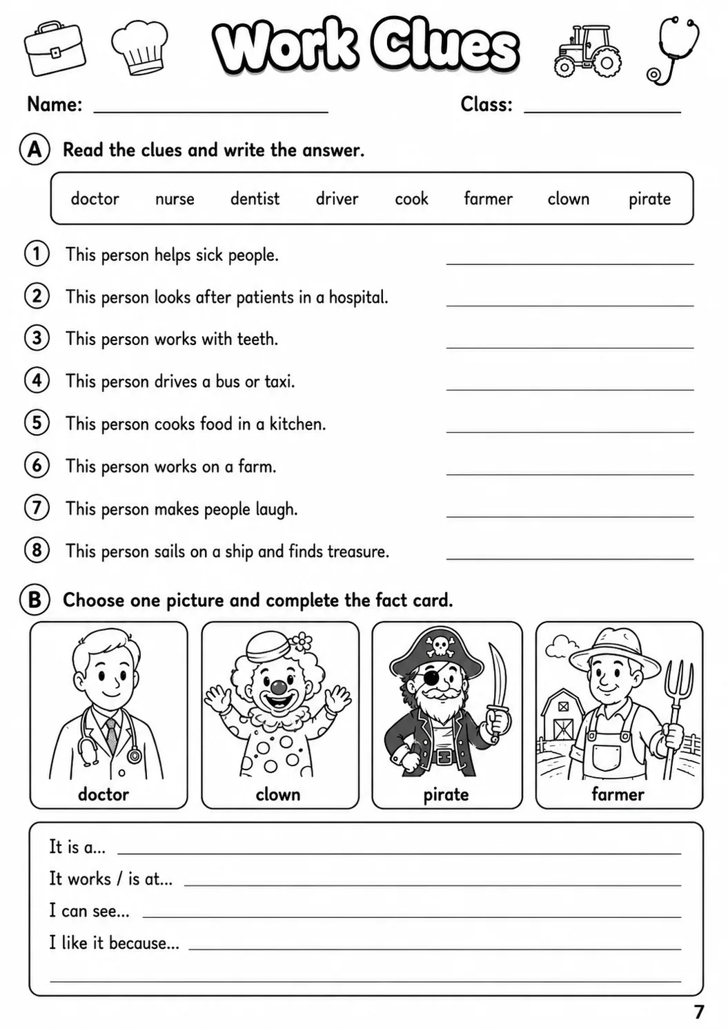Work Movers Vocabulary Worksheet Pack page 5 printable worksheet preview