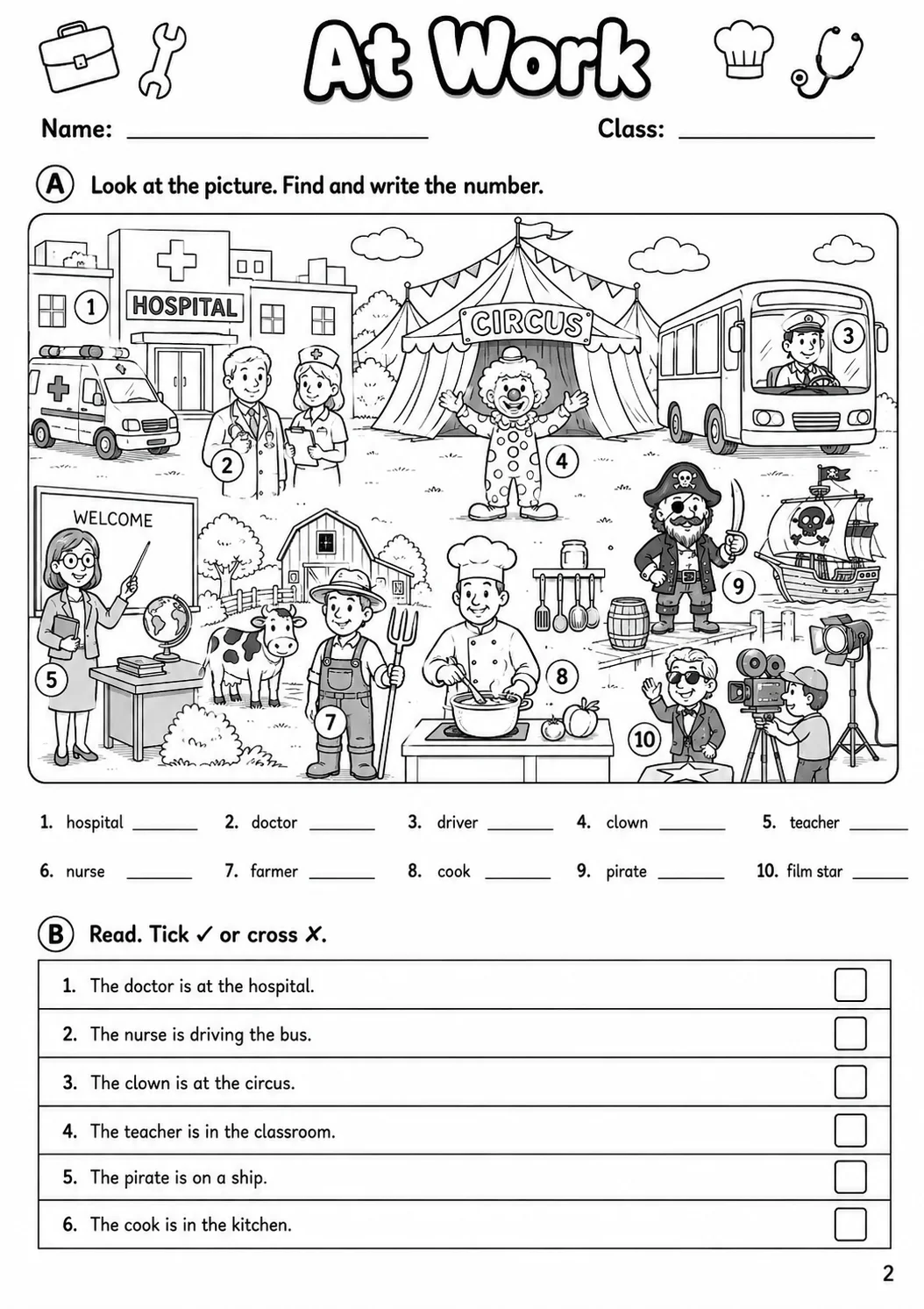 Work Movers Vocabulary Worksheet Pack page 7 printable worksheet preview