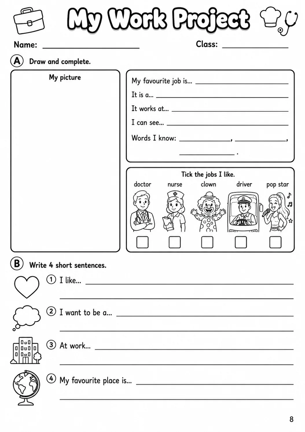 Work Movers Vocabulary Worksheet Pack page 8 printable worksheet preview