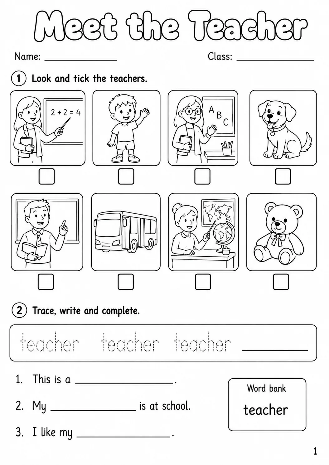 Work Starters Vocabulary Worksheet Pack page 3 printable worksheet preview