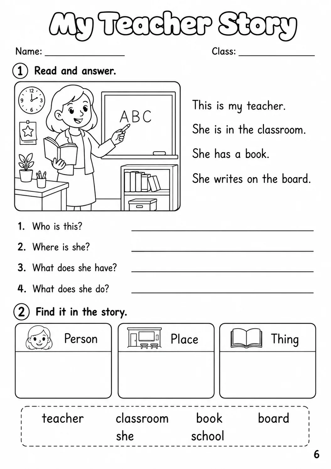 Work Starters Vocabulary Worksheet Pack page 8 printable worksheet preview