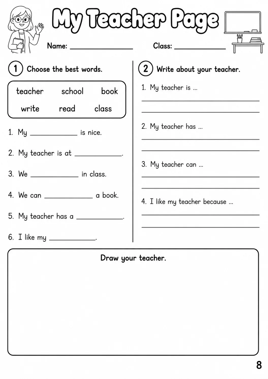 Work Starters Vocabulary Worksheet Pack page 10 printable worksheet preview