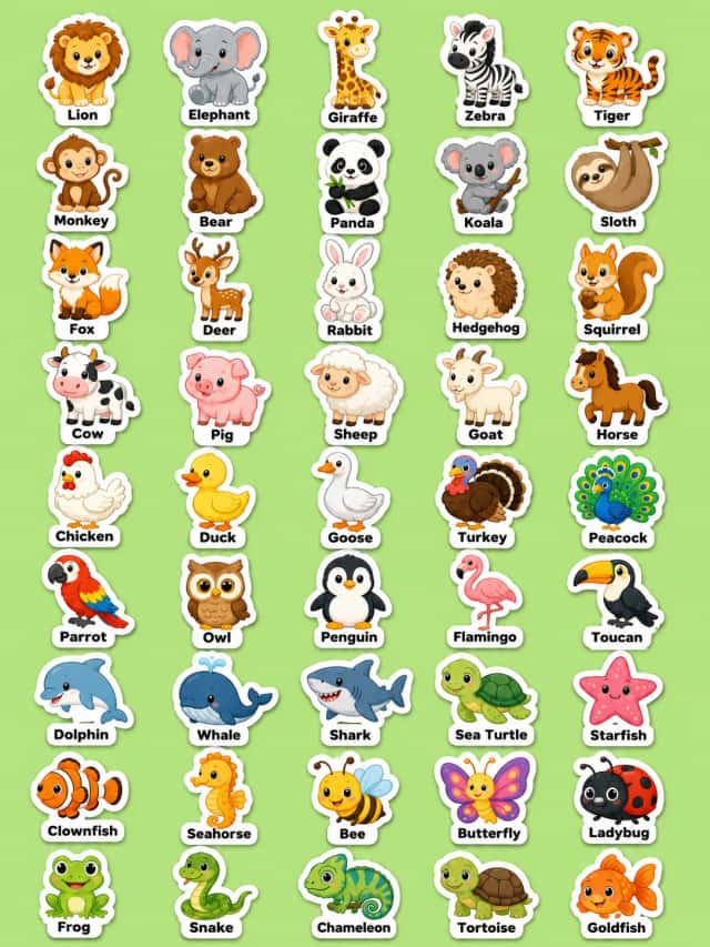 Animals Printable Sticker Sheet