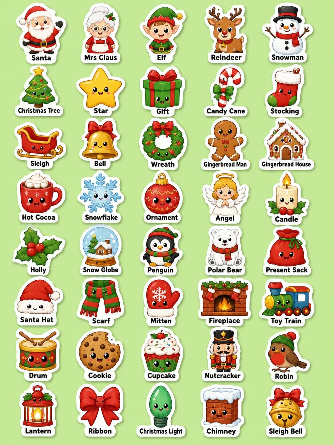Christmas Printable Sticker Sheet