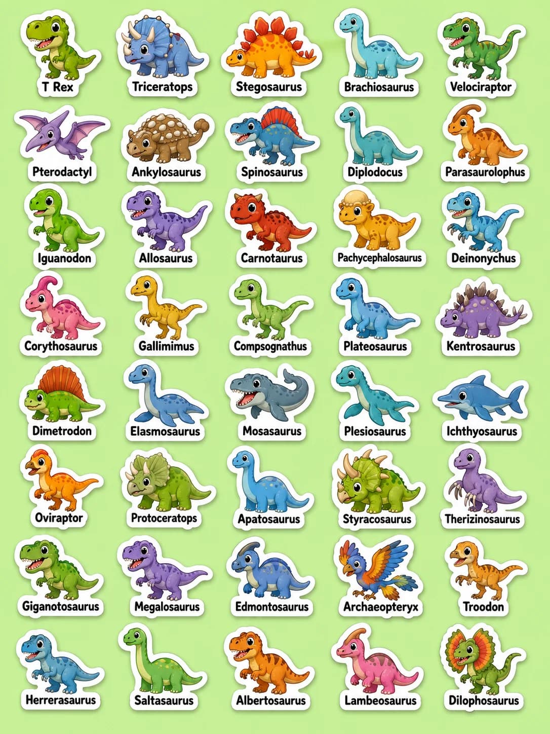 Dinosaurs Printable Sticker Sheet