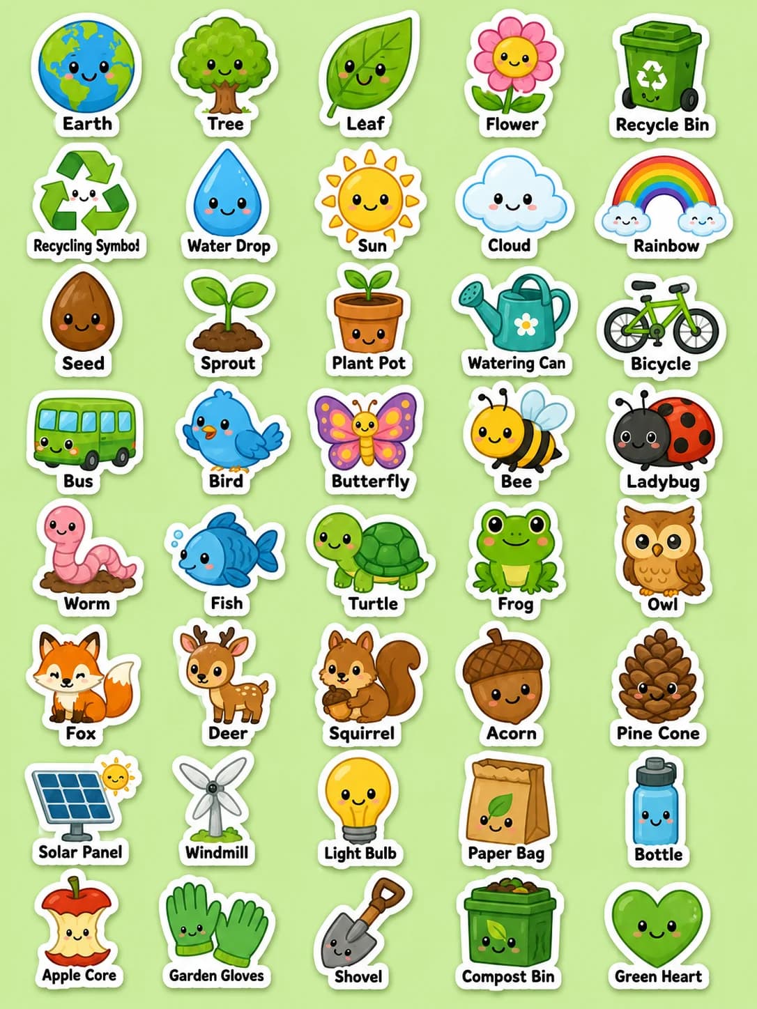 Earth Day Printable Sticker Sheet