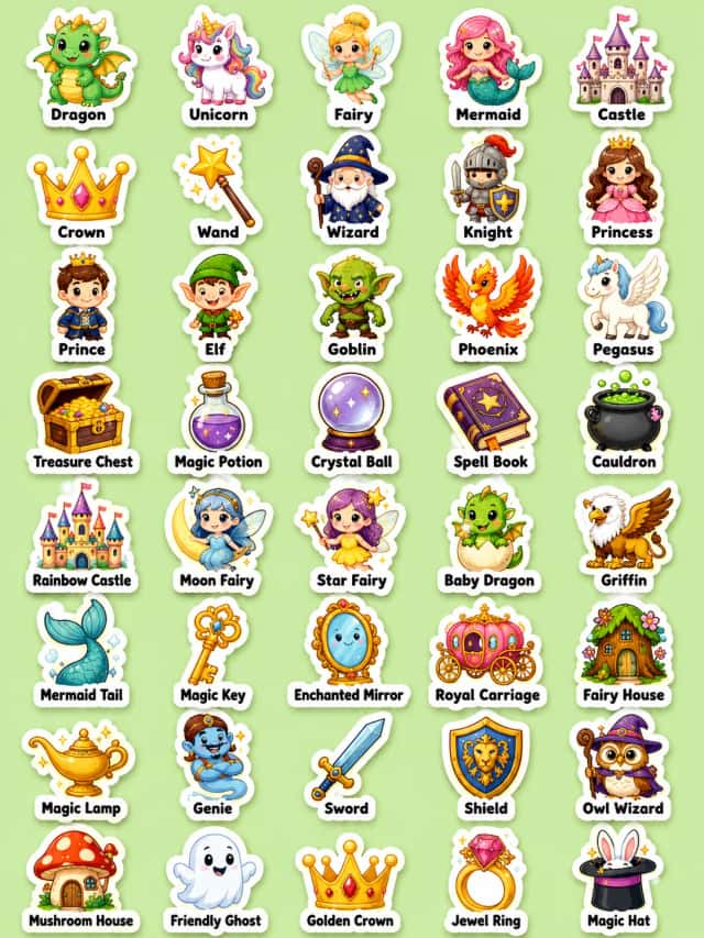 Fantasy Printable Sticker Sheet