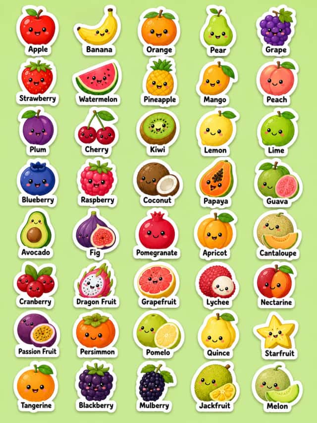 Fruit Printable Sticker Sheet
