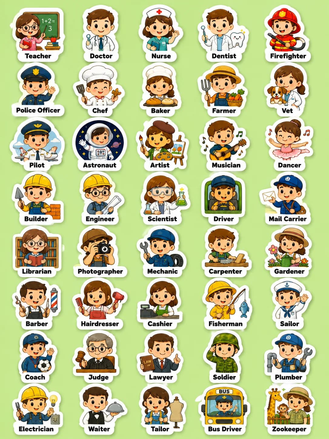 Jobs Printable Sticker Sheet