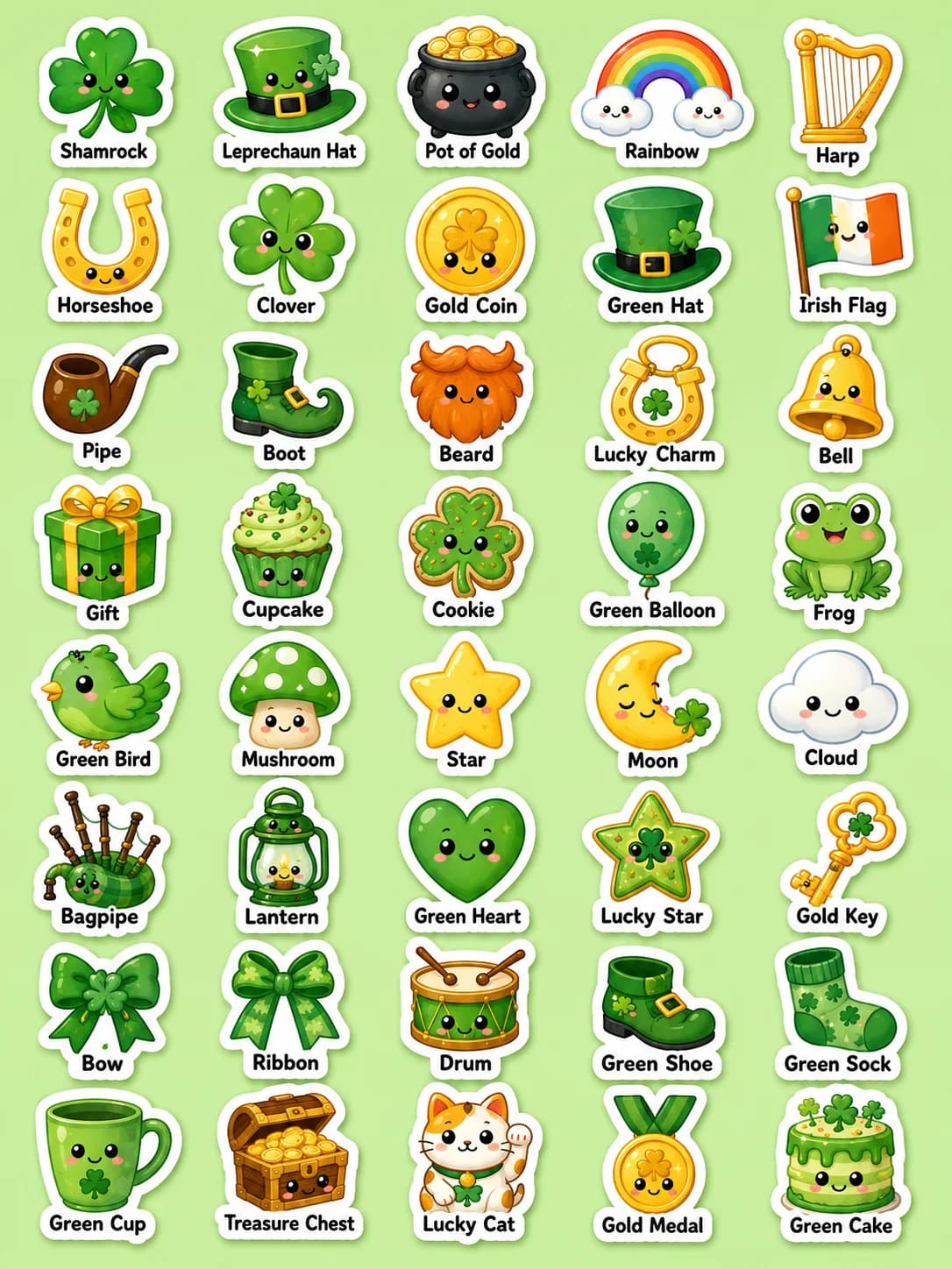 St. Patrick's Day Printable Sticker Sheet