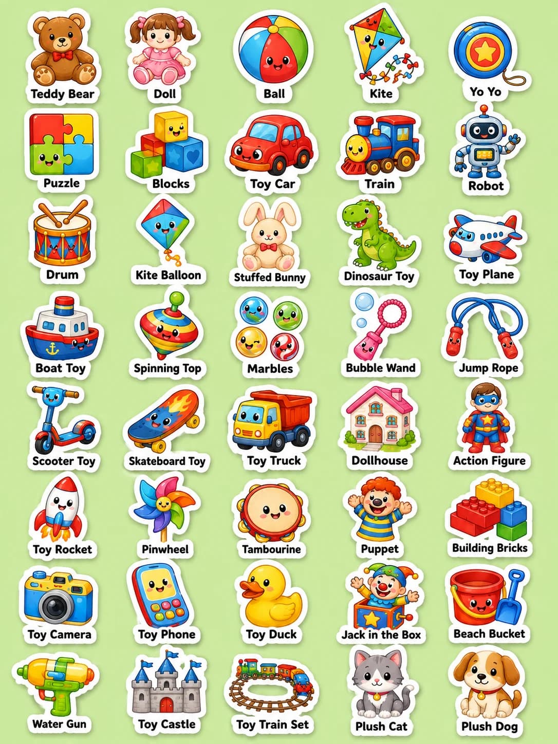 Toys Printable Sticker Sheet