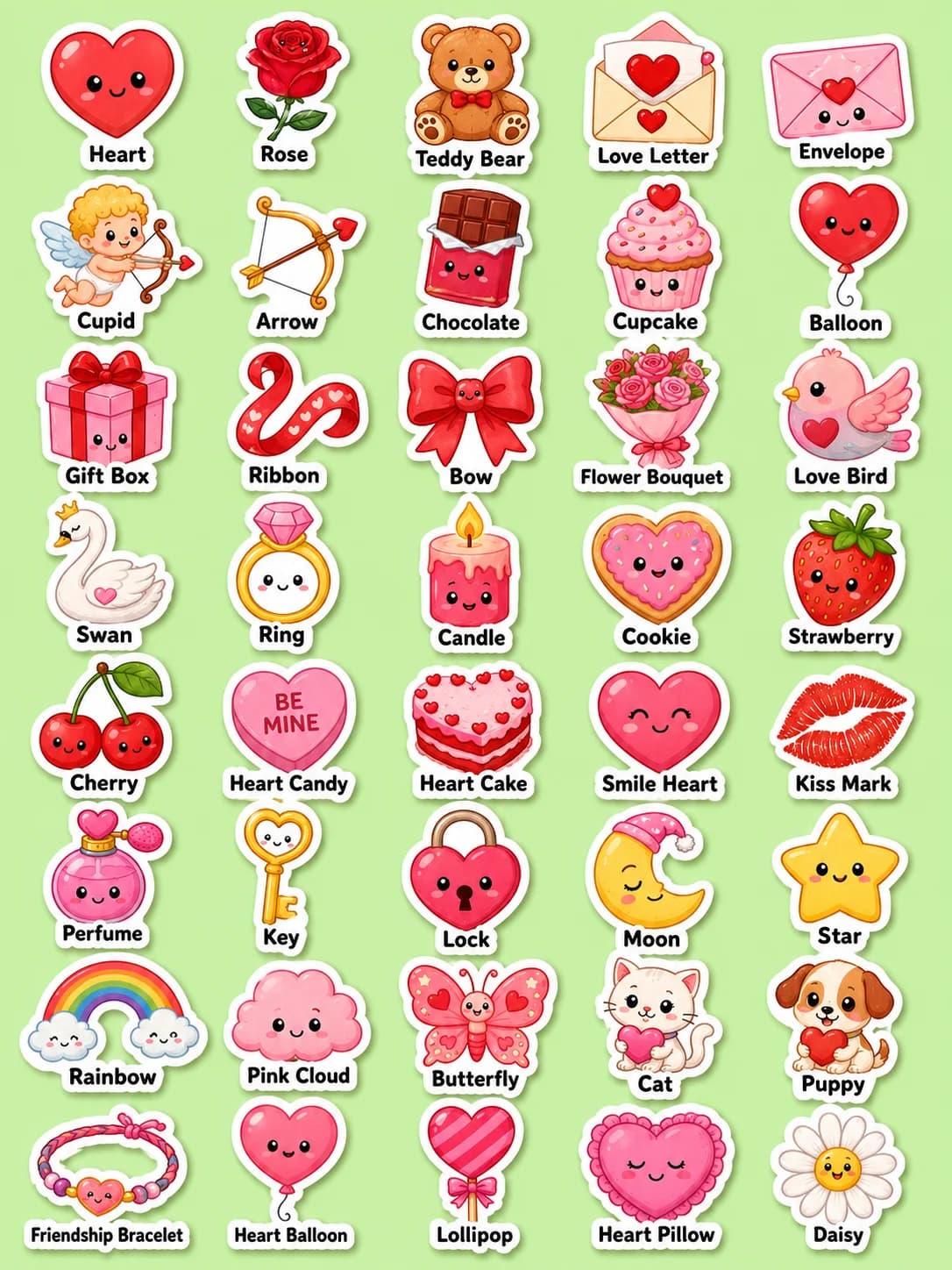 Valentine's Day Printable Sticker Sheet