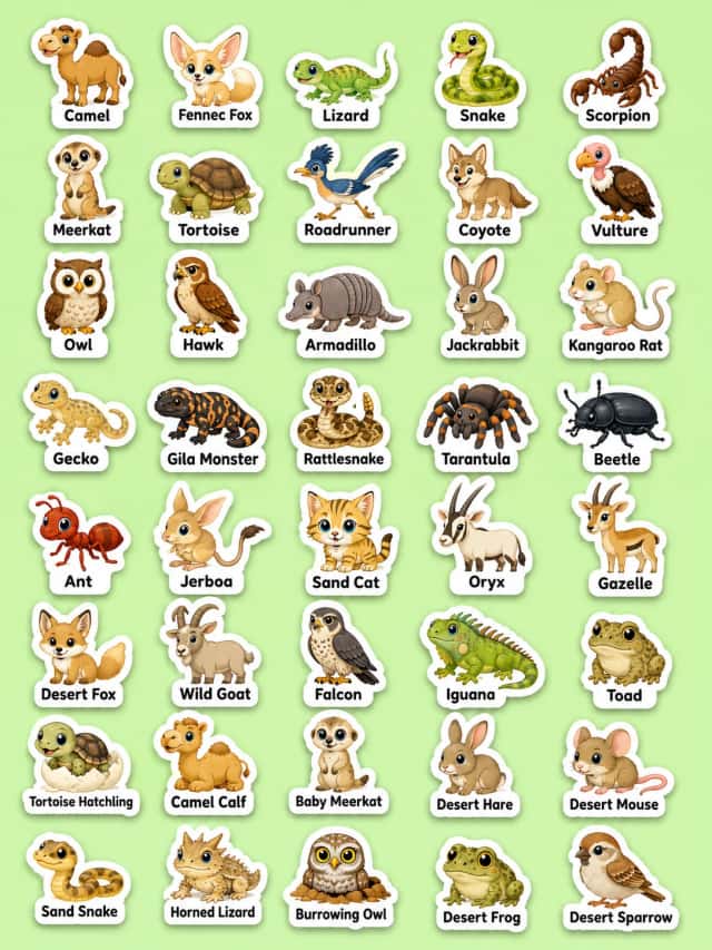 Woodland Animals Printable Sticker Sheet - Set 2