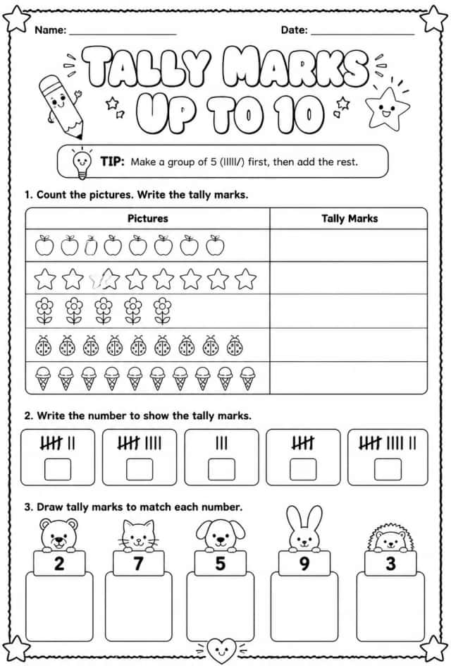Tally marks - up to 10