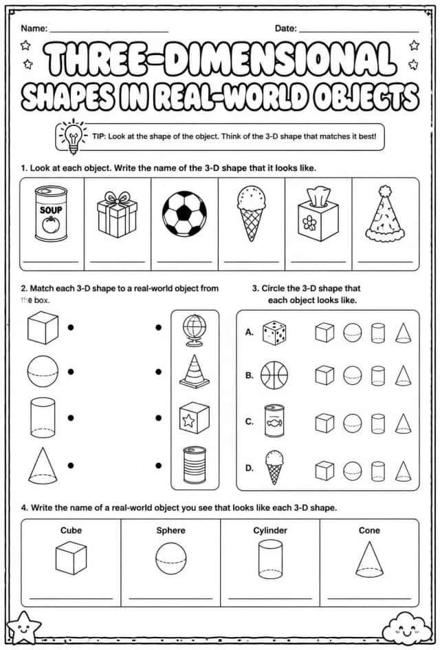 Three-dimensional shapes in real-world objects
