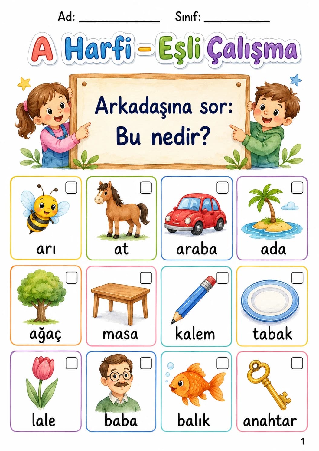 Turkish Letter A Phonics Worksheets Pack page 3 printable worksheet preview