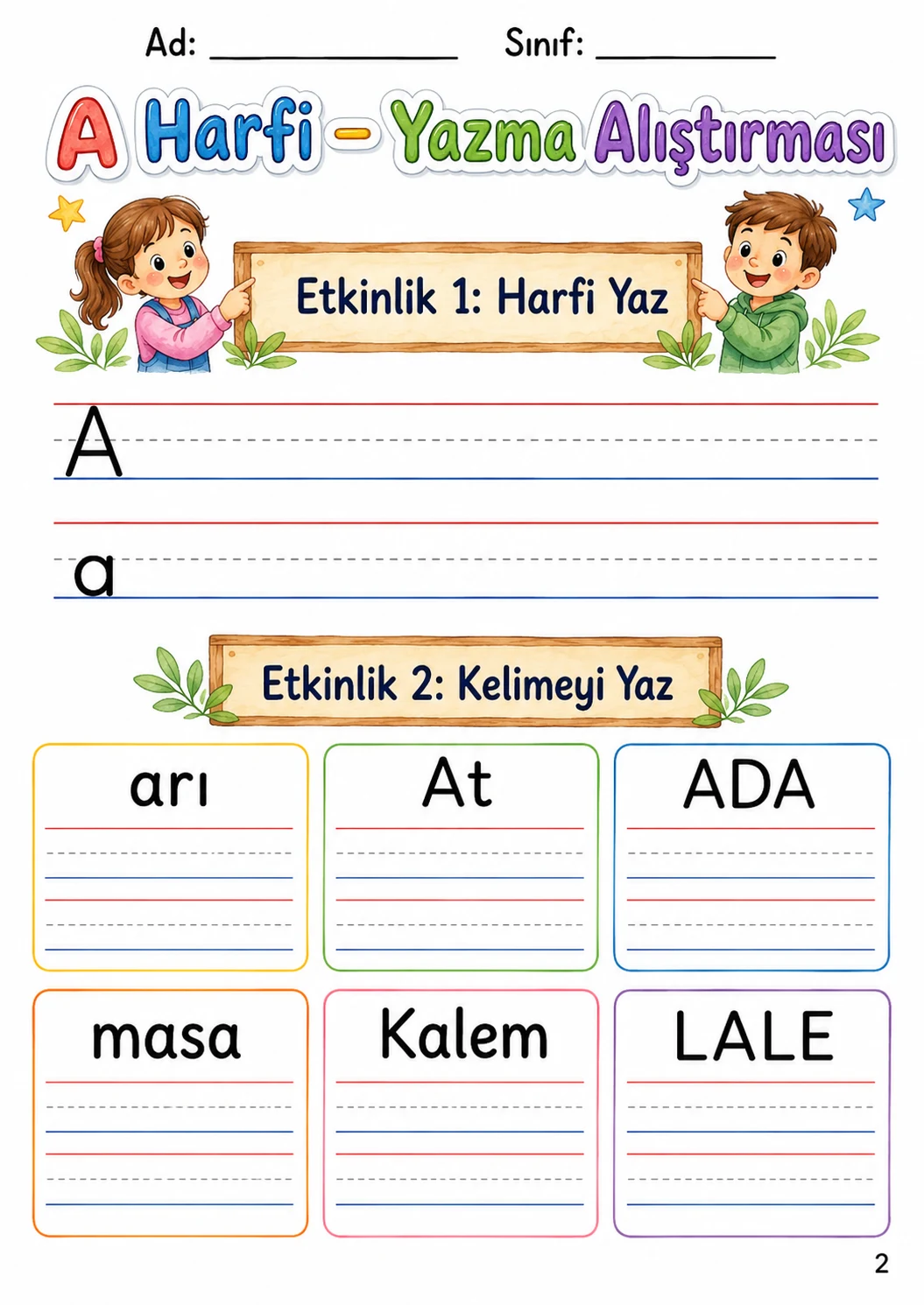 Turkish Letter A Phonics Worksheets Pack page 4 printable worksheet preview