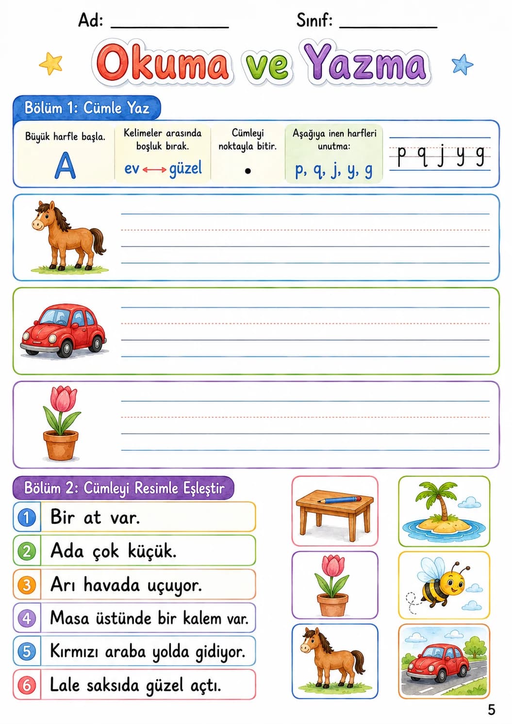 Turkish Letter A Phonics Worksheets Pack page 7 printable worksheet preview