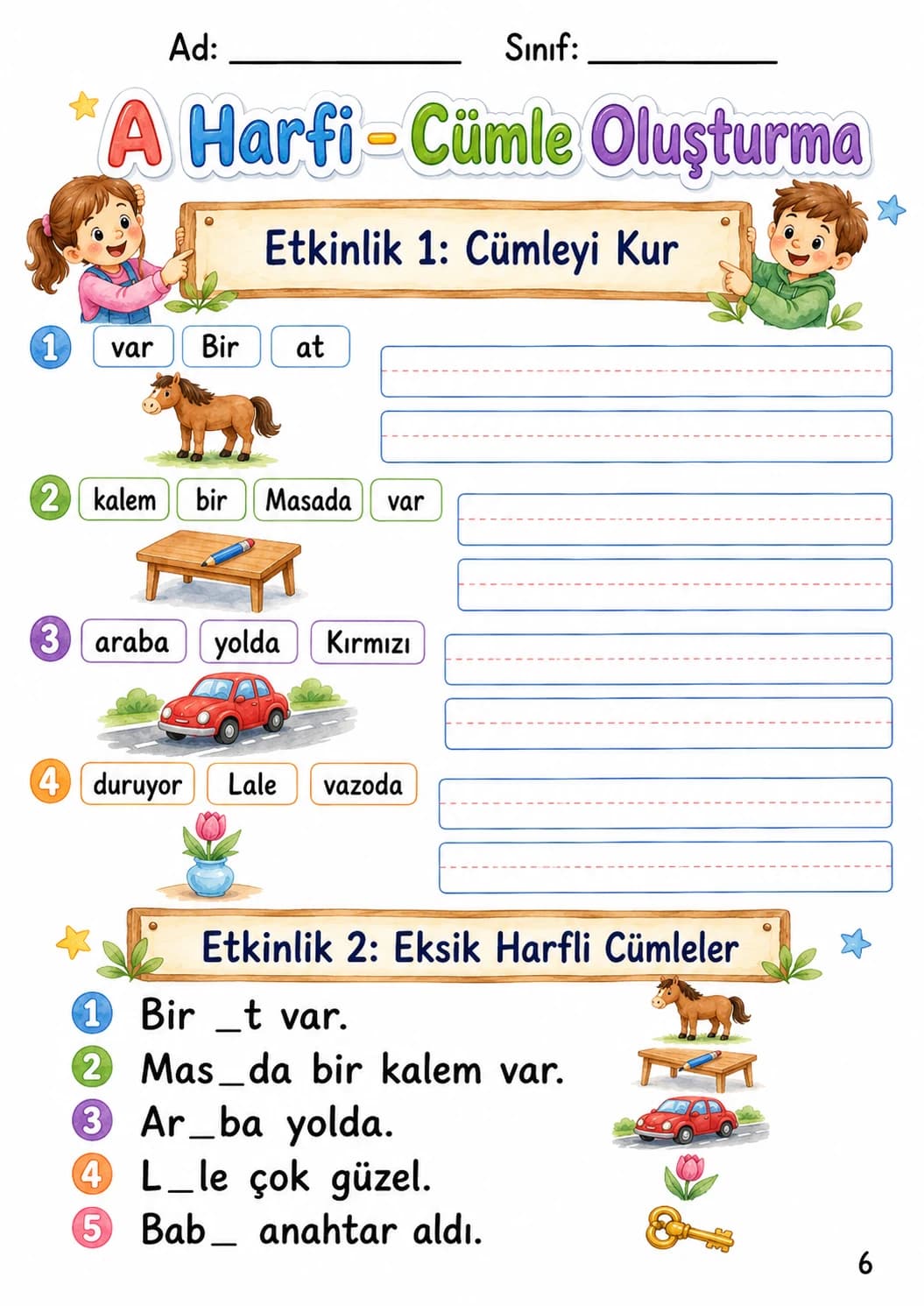 Turkish Letter A Phonics Worksheets Pack page 8 printable worksheet preview