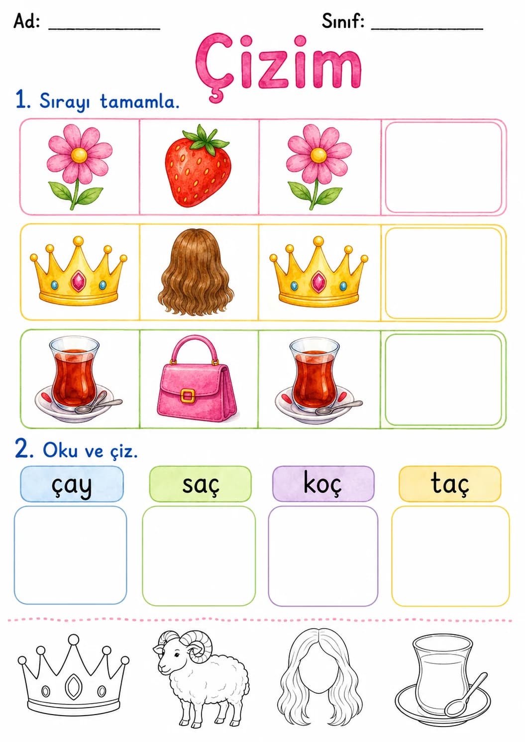 Turkish Letter C Cedilla Phonics Worksheets Pack page 4 printable worksheet preview