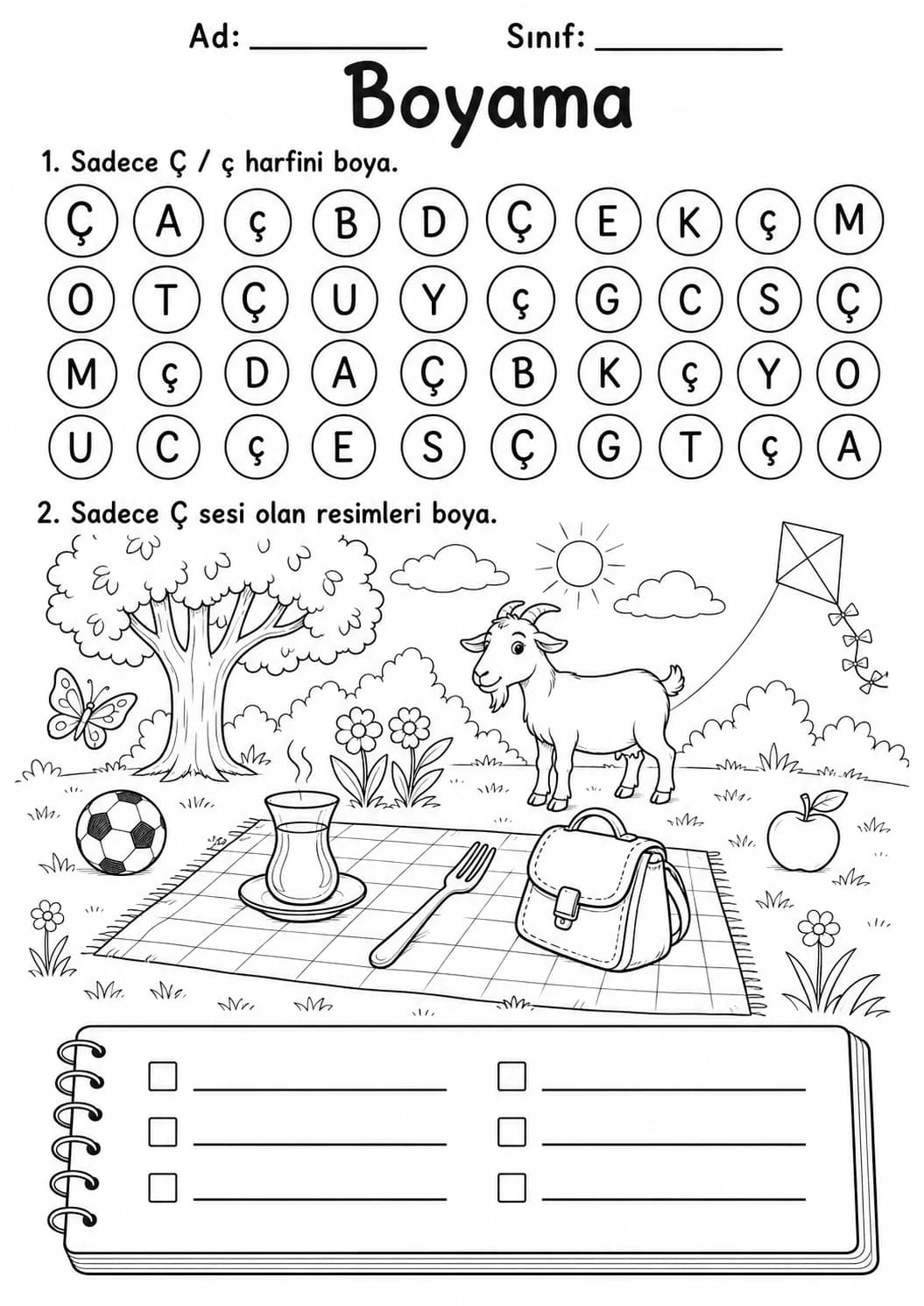 Turkish Letter C Cedilla Phonics Worksheets Pack page 6 printable worksheet preview
