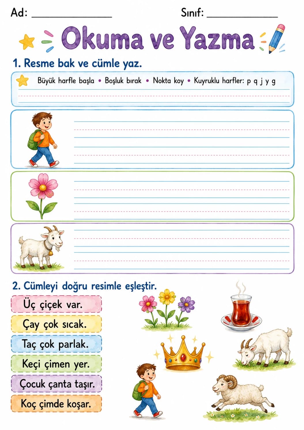 Turkish Letter C Cedilla Phonics Worksheets Pack page 8 printable worksheet preview