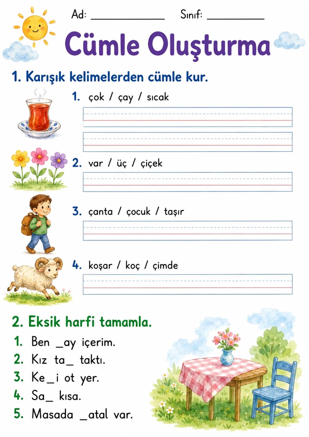 Turkish Letter C Cedilla Phonics Worksheets Pack page 9 printable worksheet preview