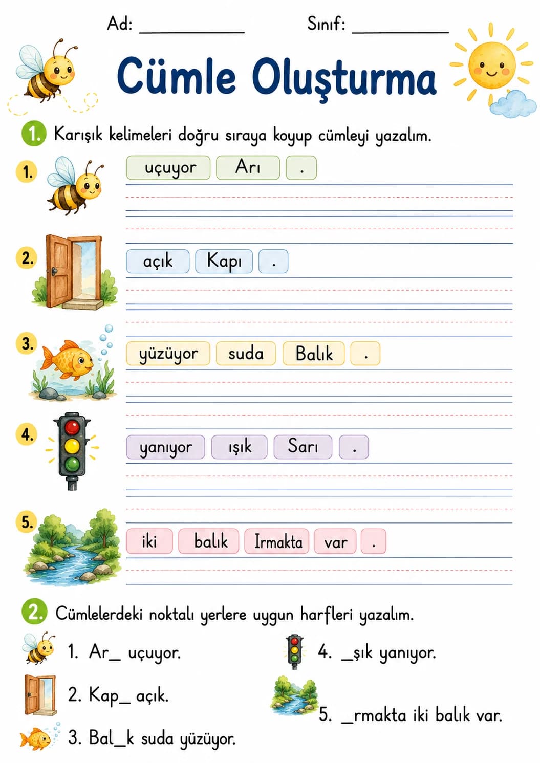 Turkish Letter Dotless I Phonics Worksheets Pack page 6 printable worksheet preview