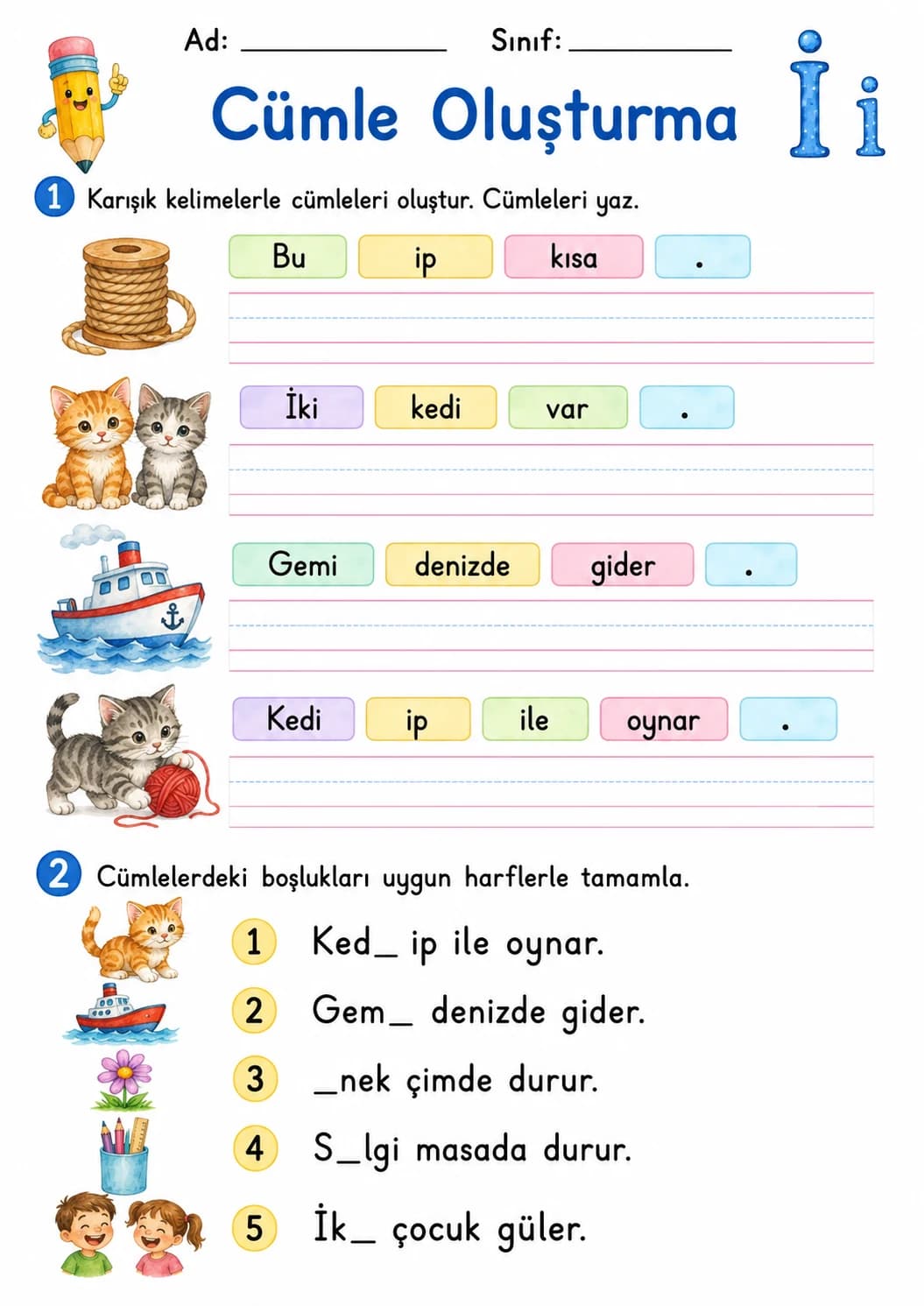 Turkish Letter Dotted I Phonics Worksheets Pack page 2 printable worksheet preview