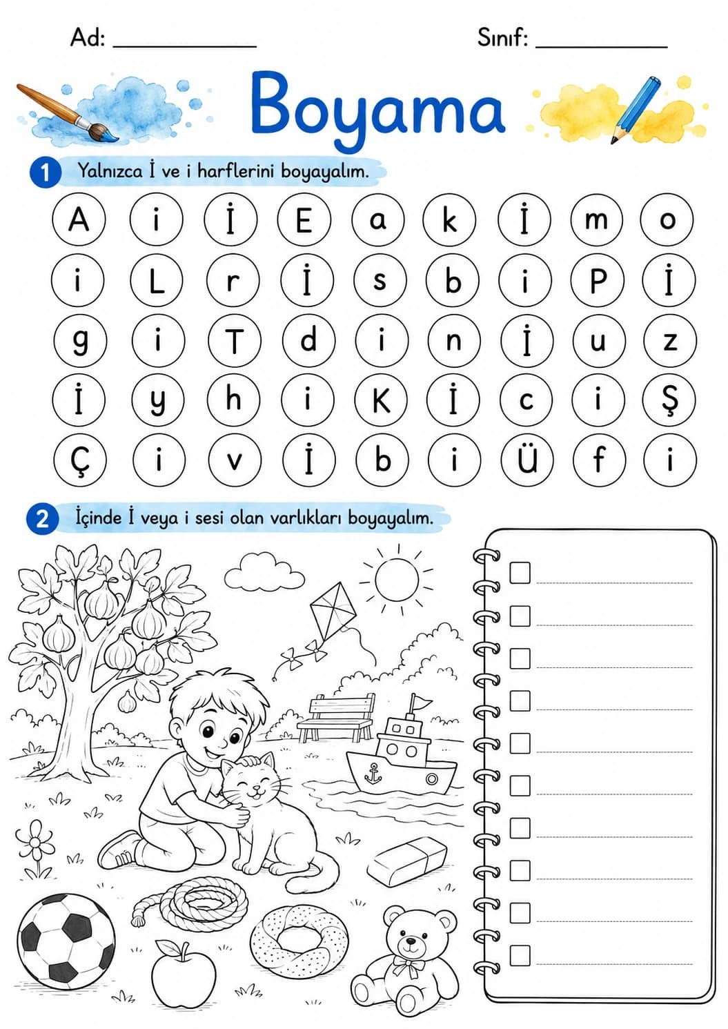 Turkish Letter Dotted I Phonics Worksheets Pack page 5 printable worksheet preview