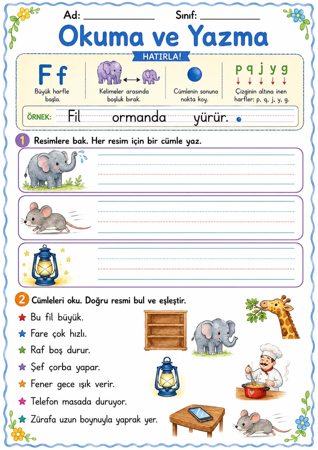 Turkish Letter F Phonics Worksheets Pack page 6 printable worksheet preview
