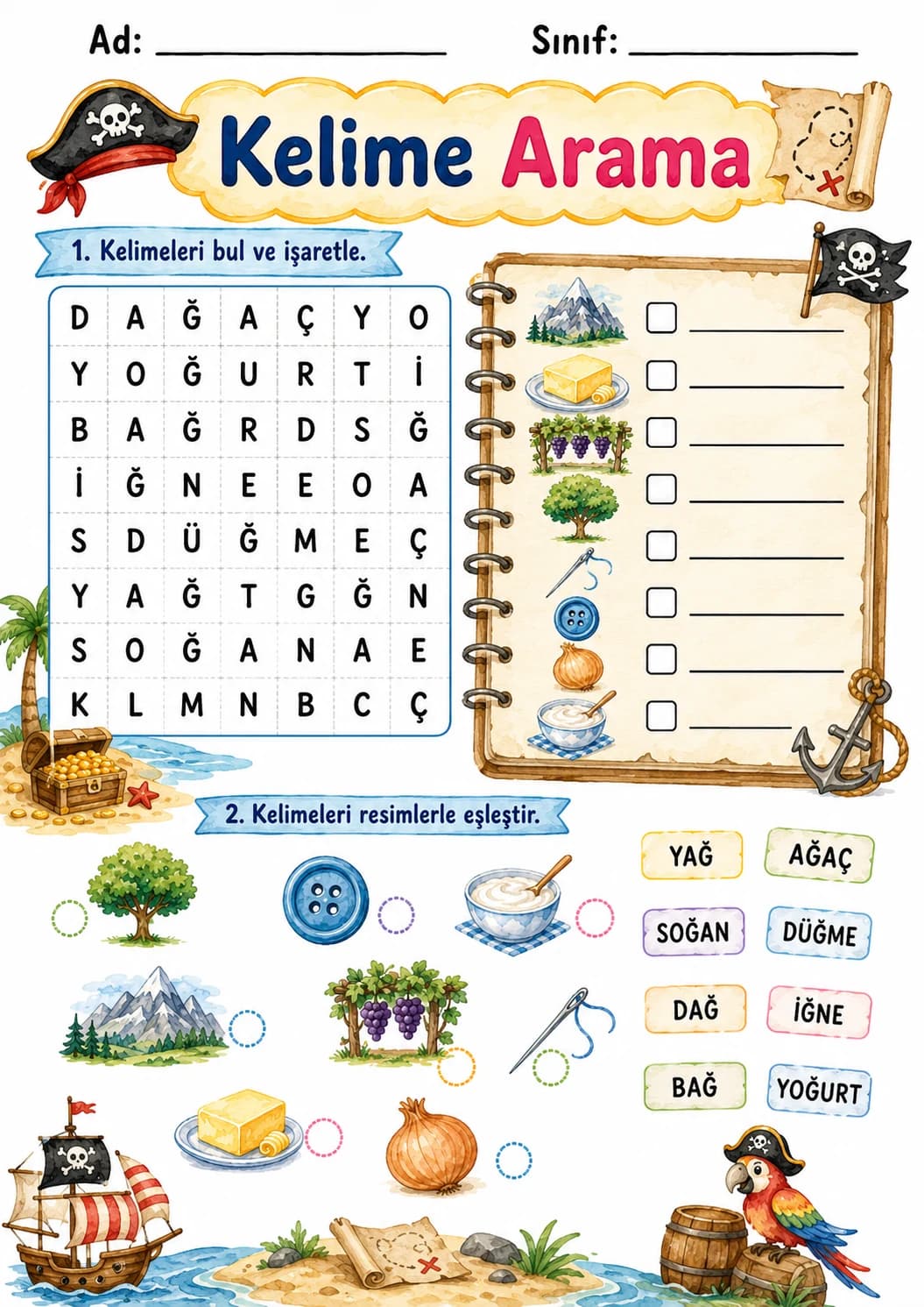 Turkish Letter G Breve Phonics Worksheets Pack page 8 printable worksheet preview
