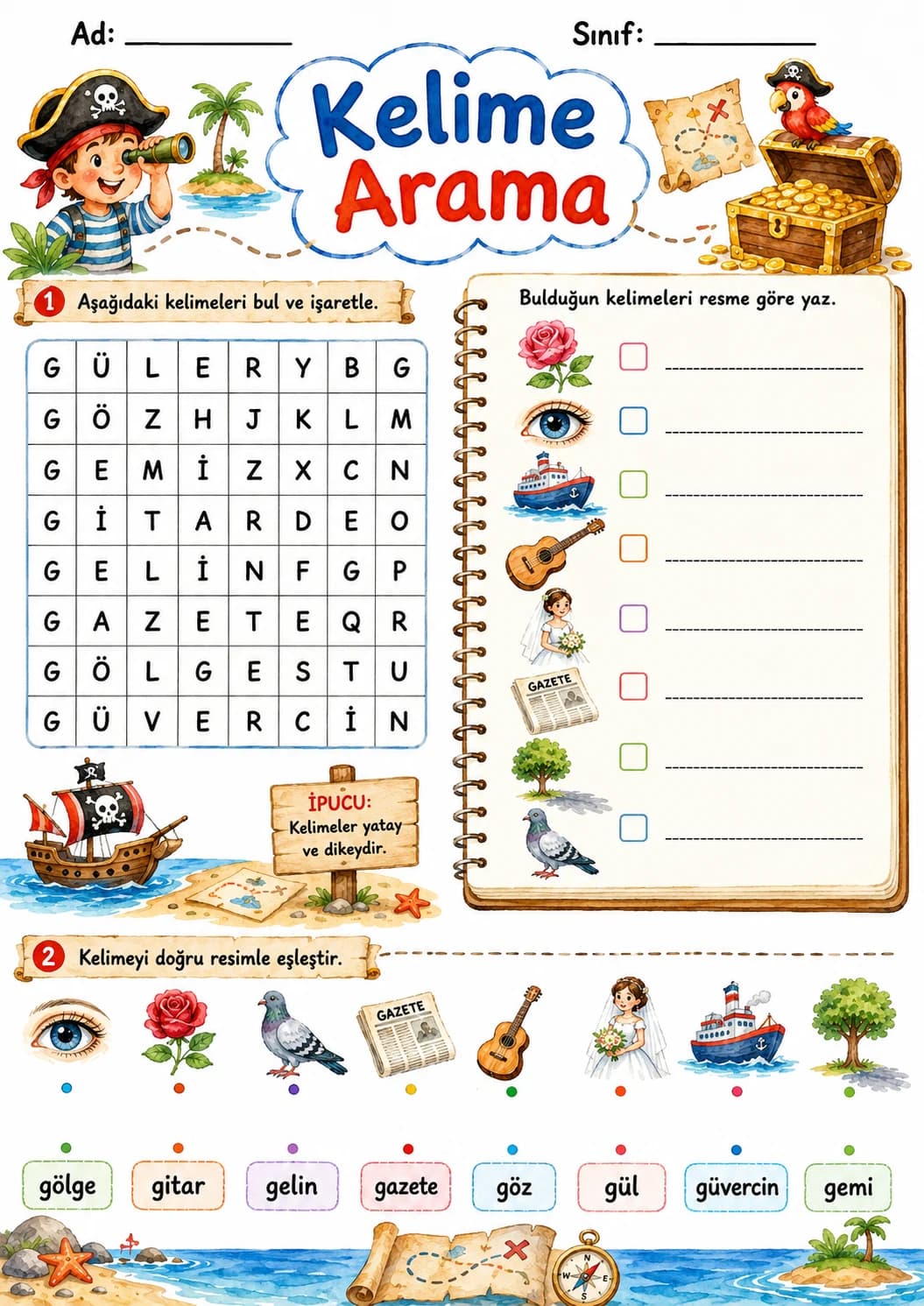 Turkish Letter G Phonics Worksheets Pack page 7 printable worksheet preview
