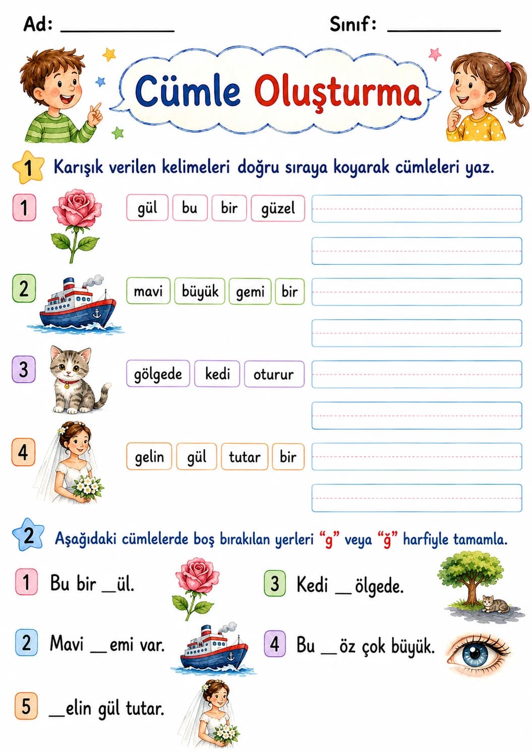 Turkish Letter G Phonics Worksheets Pack page 10 printable worksheet preview