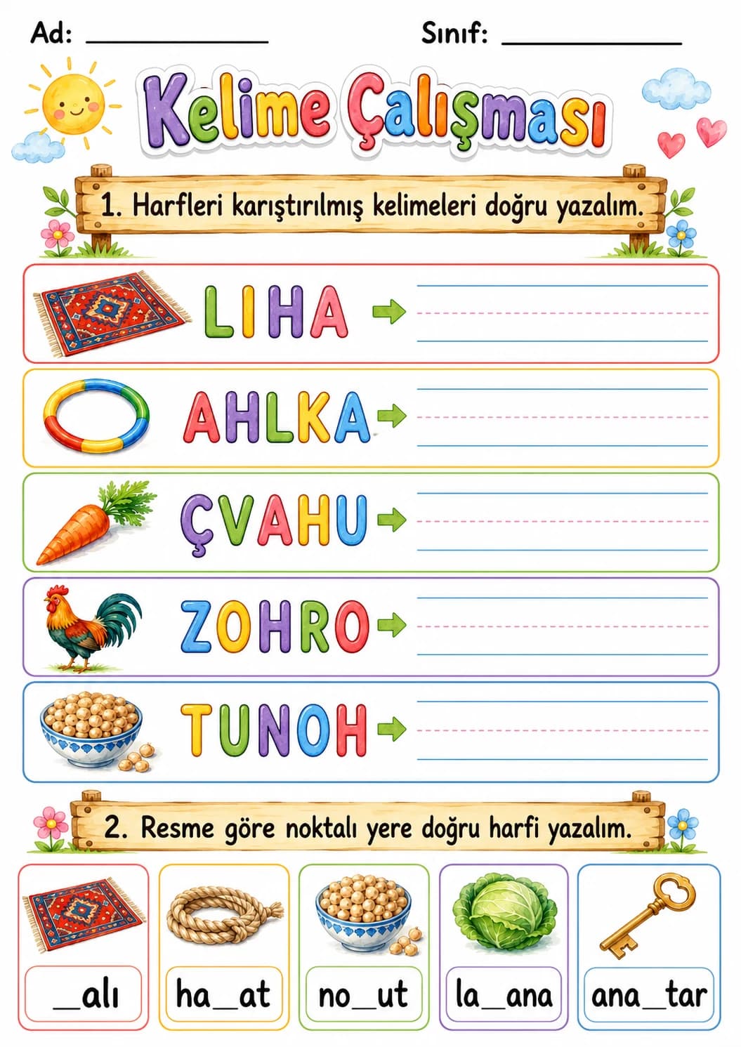 Turkish Letter H Phonics Worksheets Pack page 5 printable worksheet preview